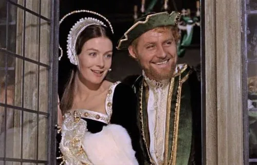 With his mistress Anne Boleyn King Henry VIII in A Man For All Seasons.