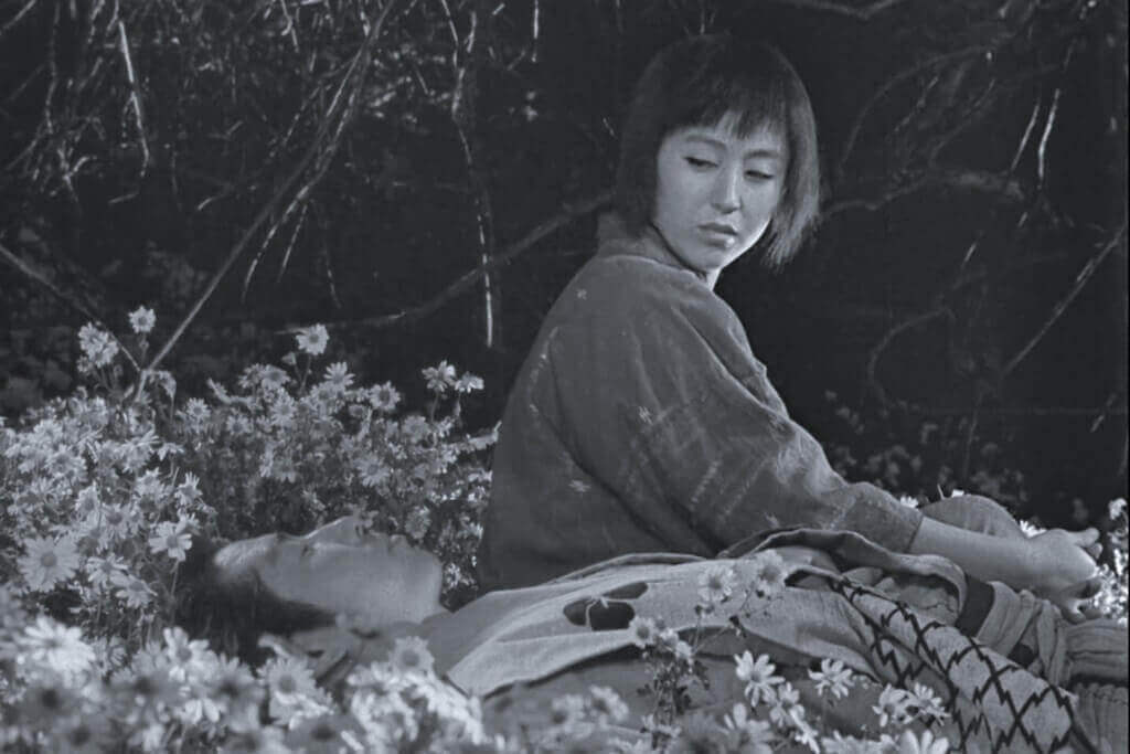 Isao Kimura and Keiko Tsushima in Seven Samurai (1954)