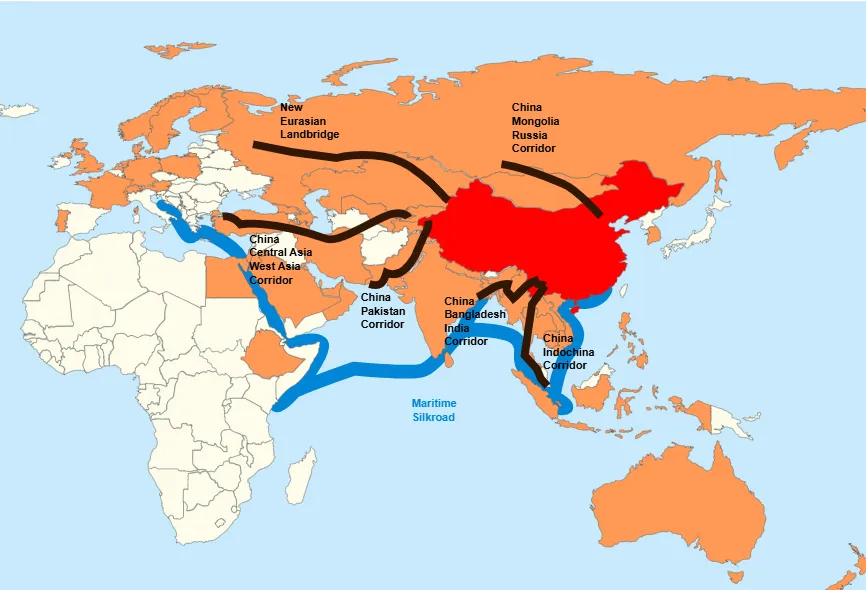 One-belt-one-road: Photo Wikipedia One-belt-one-road map
