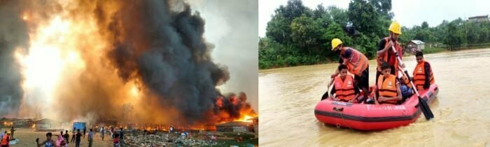 fire on Rohingya camp
