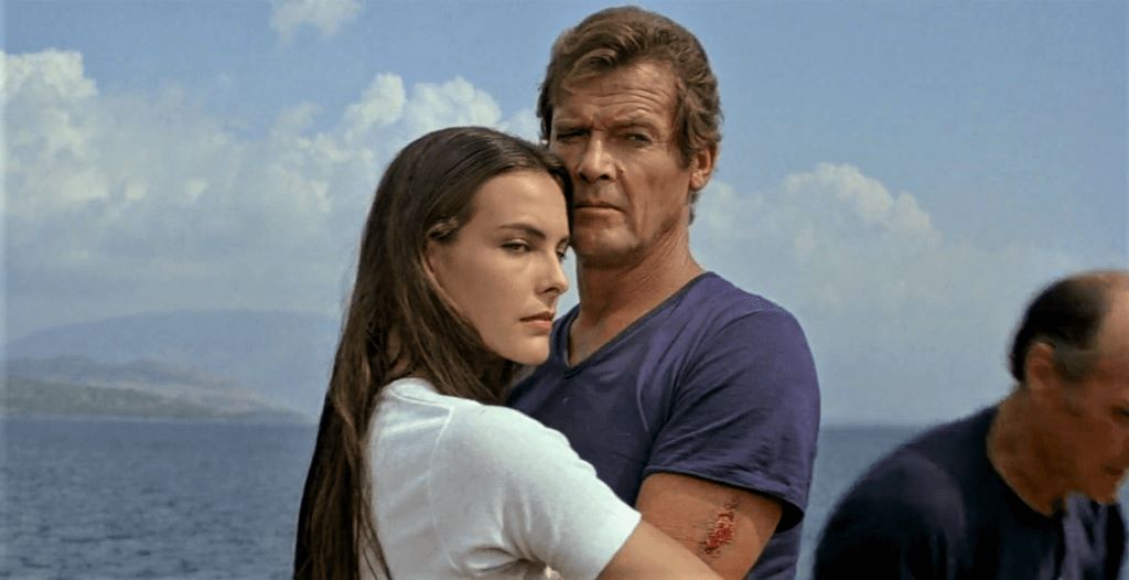 Roger Moore and Carole Bouquet 