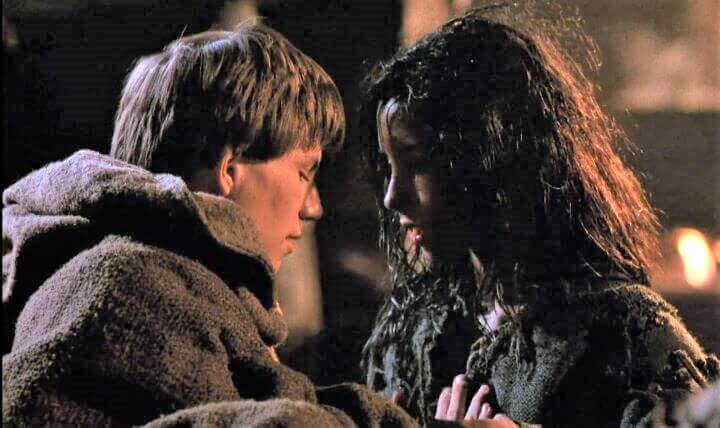 Christian Slater (as Adso of Melk) and Valentina Vargas (as the destitute girl from the village) in The Name of the Rose 1986