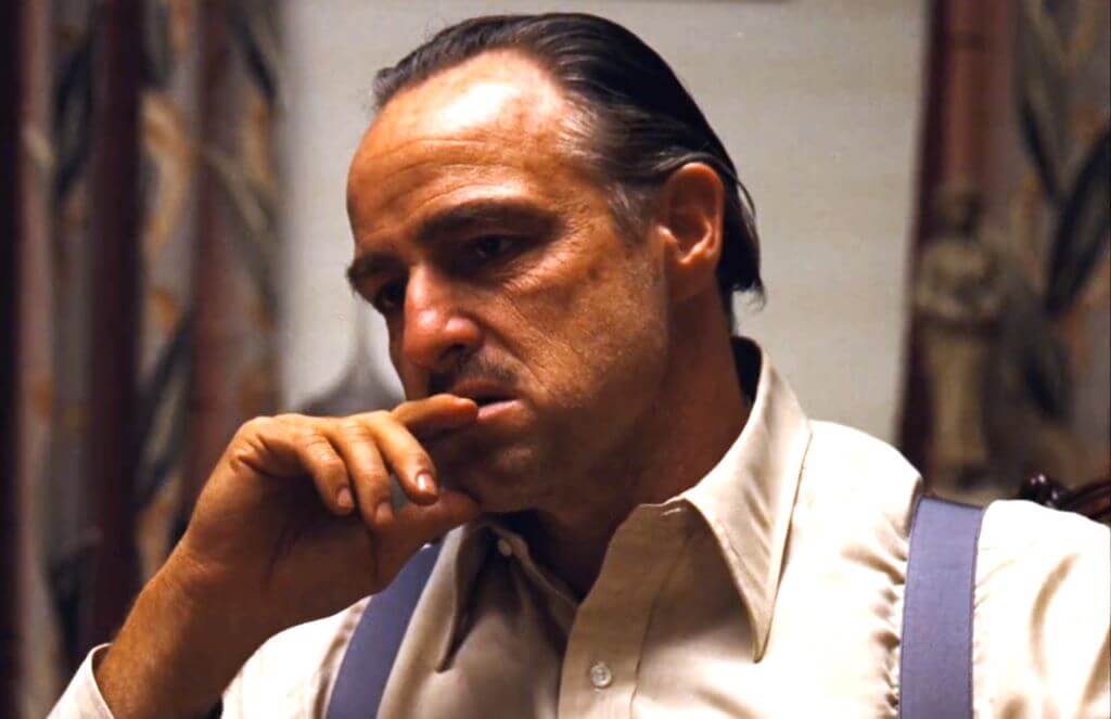 Marlon Brandon in The Godfather film 1972 