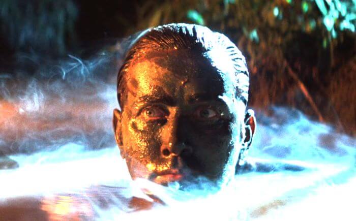 Captain Willard, during his mission, in Colonel Kurtz’s outpost in Cambodia.