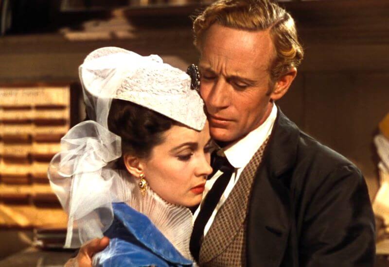 Vivien Leigh and Leslie Howard as Scarlett O'Hara and Ashley Wilkes in Gone With the Wind 1939.