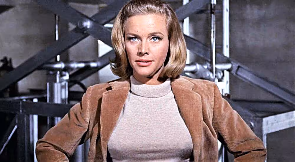 bond girl Honor Blackman in Goldfinger-1965 as Pussy Galore. Nationality: British