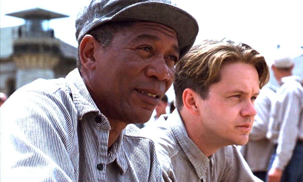 Morgan Freeman and Tim Robbins in The Shawshank Redemption 1994.