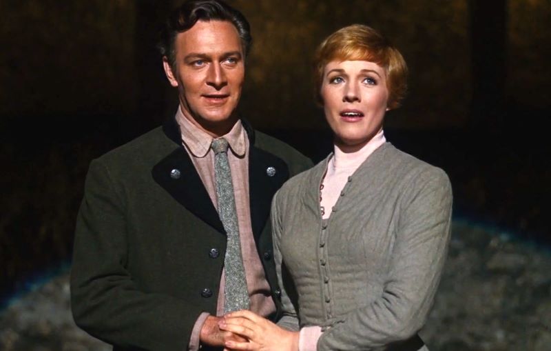 Captain Geairg Von Trapp (Christopher Plummer) and Maria (Julie Andrews) after their marriage 