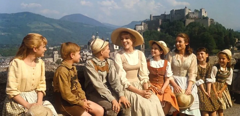 Maria (Julie Andrews) with the Von Trapp children in The Sound of Music.