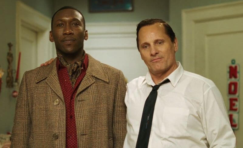 Mahershala Ali as Dr Don Shirley and Viggo Mortensen as Tony Lip in Green Book 2018