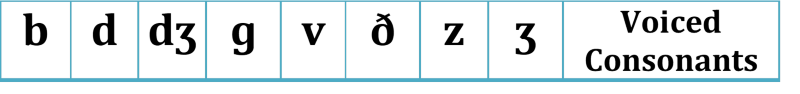 Voiced consonants of English phonetics 