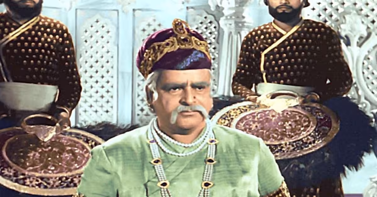 Prithviraj Kapoor as Emperor Akbar the Great in Mughal-e-Azam film
