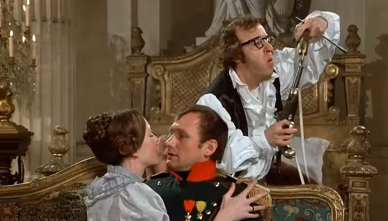 Woody Allen, Diane Keaton, and James Tolkan in Love and Death (1975)